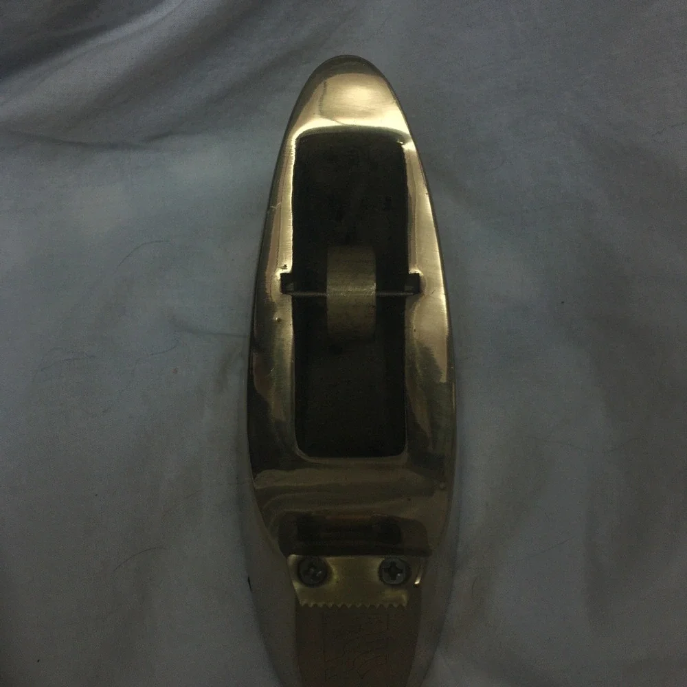 Vintage Solid Brass Desk Top Tape Dispenser Canoe Shape Japan